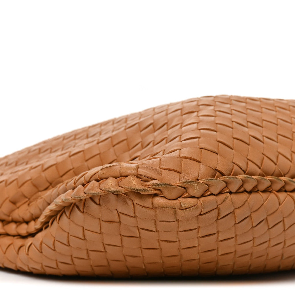 Nappa Intrecciato Large Veneta Hobo Caramel