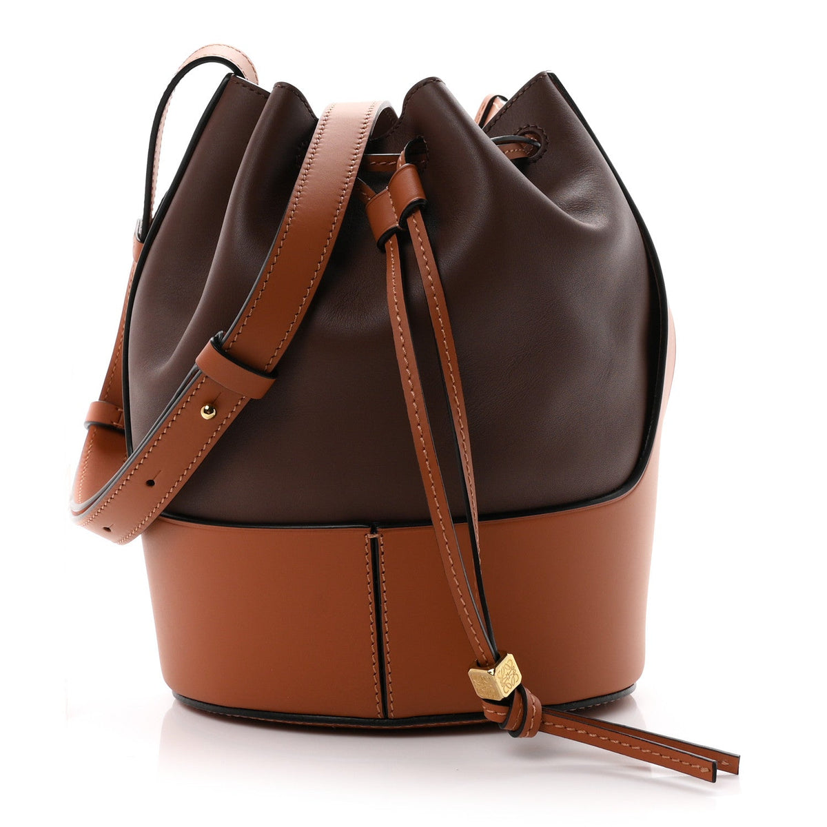 Calfskin Small Balloon Bucket Bag Hazelnut