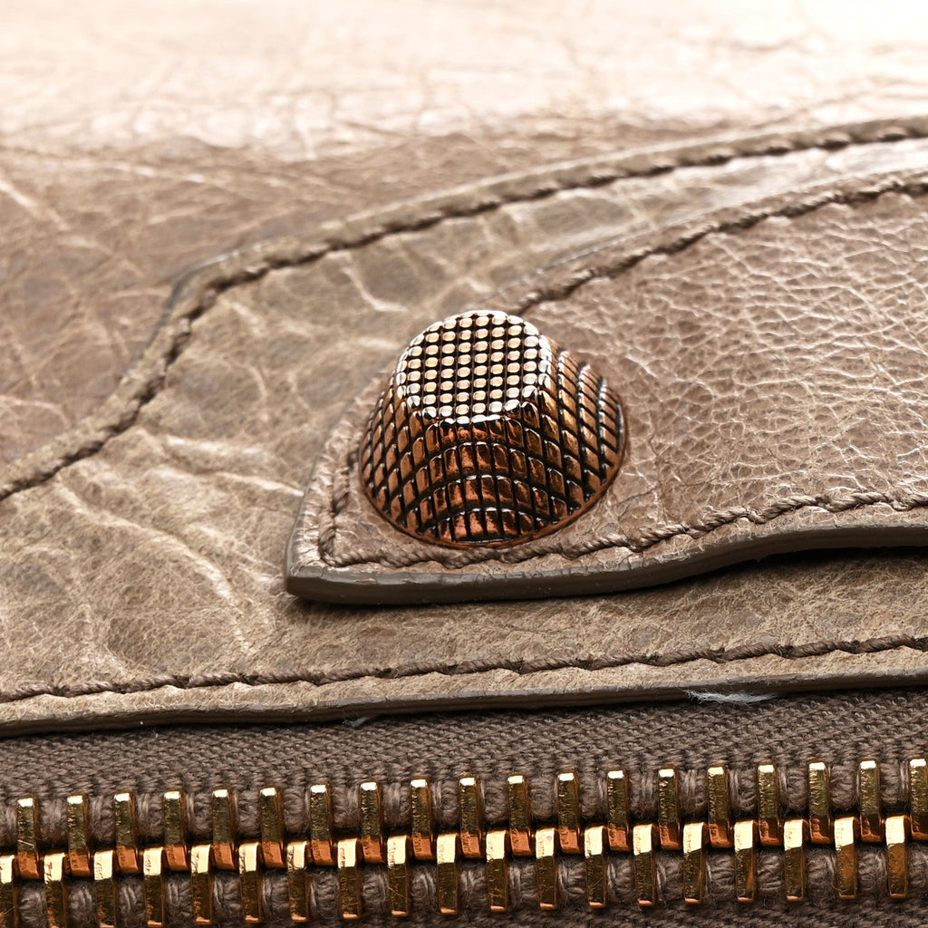 Agneau Giant 12 Rose Gold Hardware Work Gris Poivre