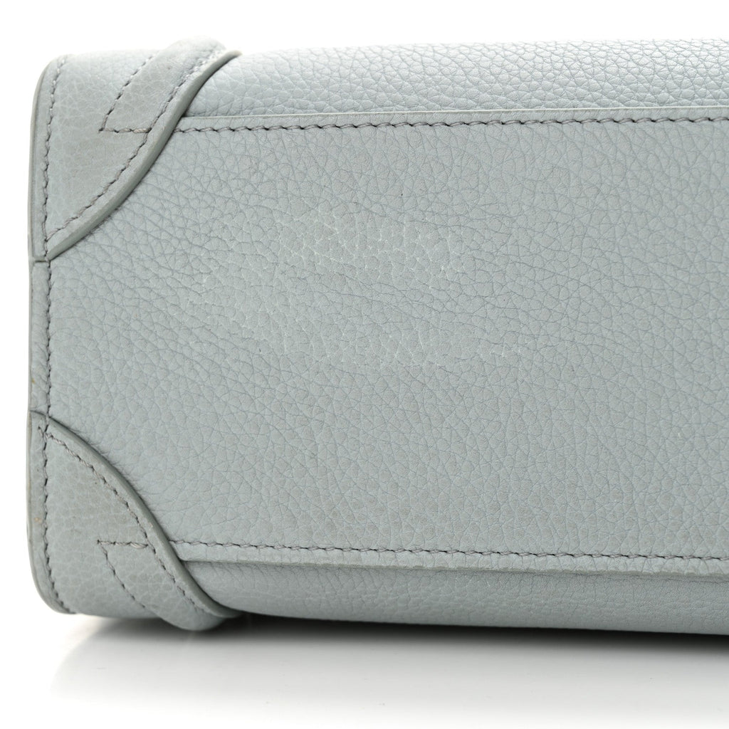 Drummed Calfskin Nano Luggage Almond