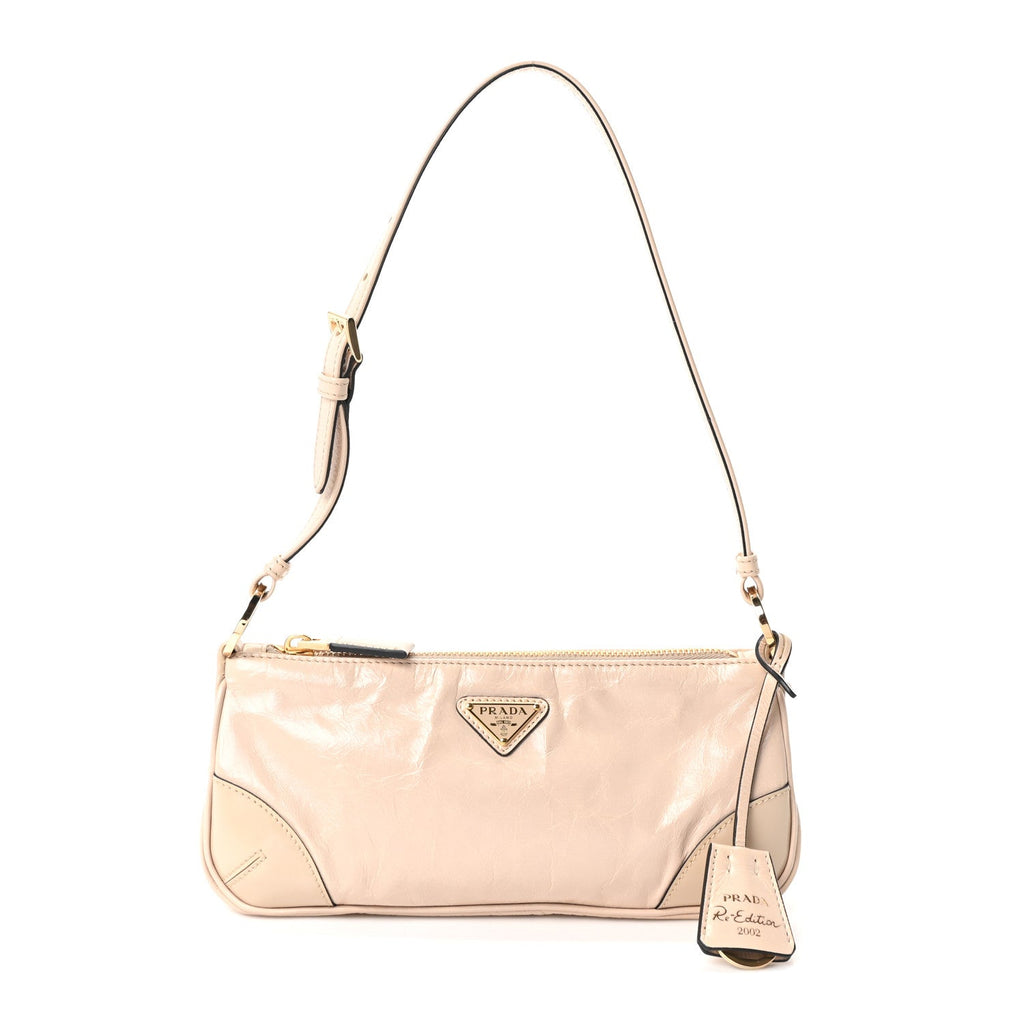 Soft Lux Calfskin Re-Edition 2002 Shoulder Bag Travertine