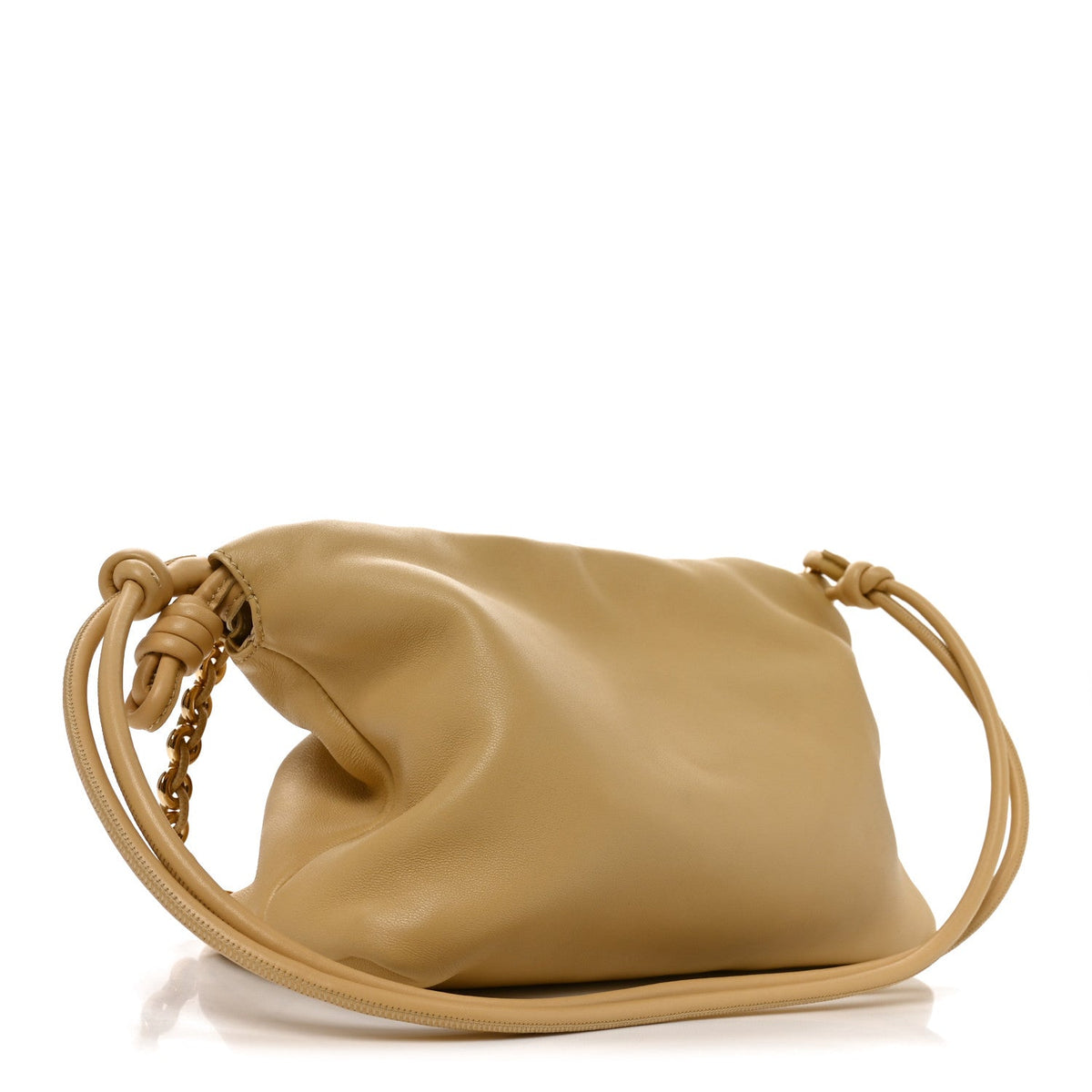 Mellow Nappa Medium Donut Chain Flamenco Knot Clutch Sahara