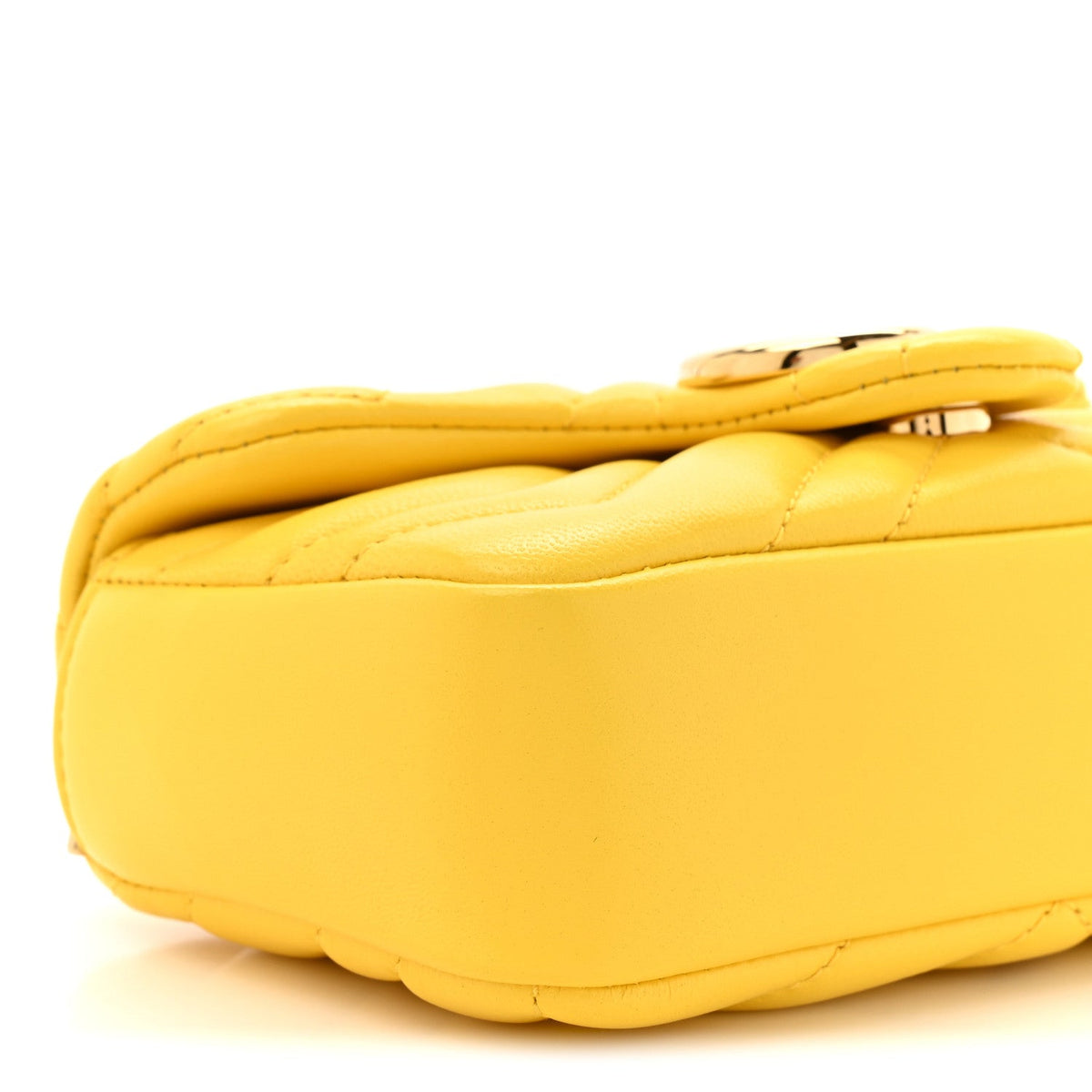 Lambskin Matelasse Mini GG Marmont Shoulder Bag Yellow