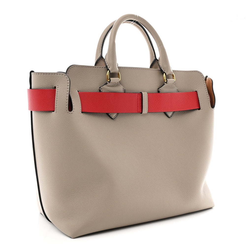 Marais Calfskin Medium Belt Bag Mineral Grey Bright Military Red