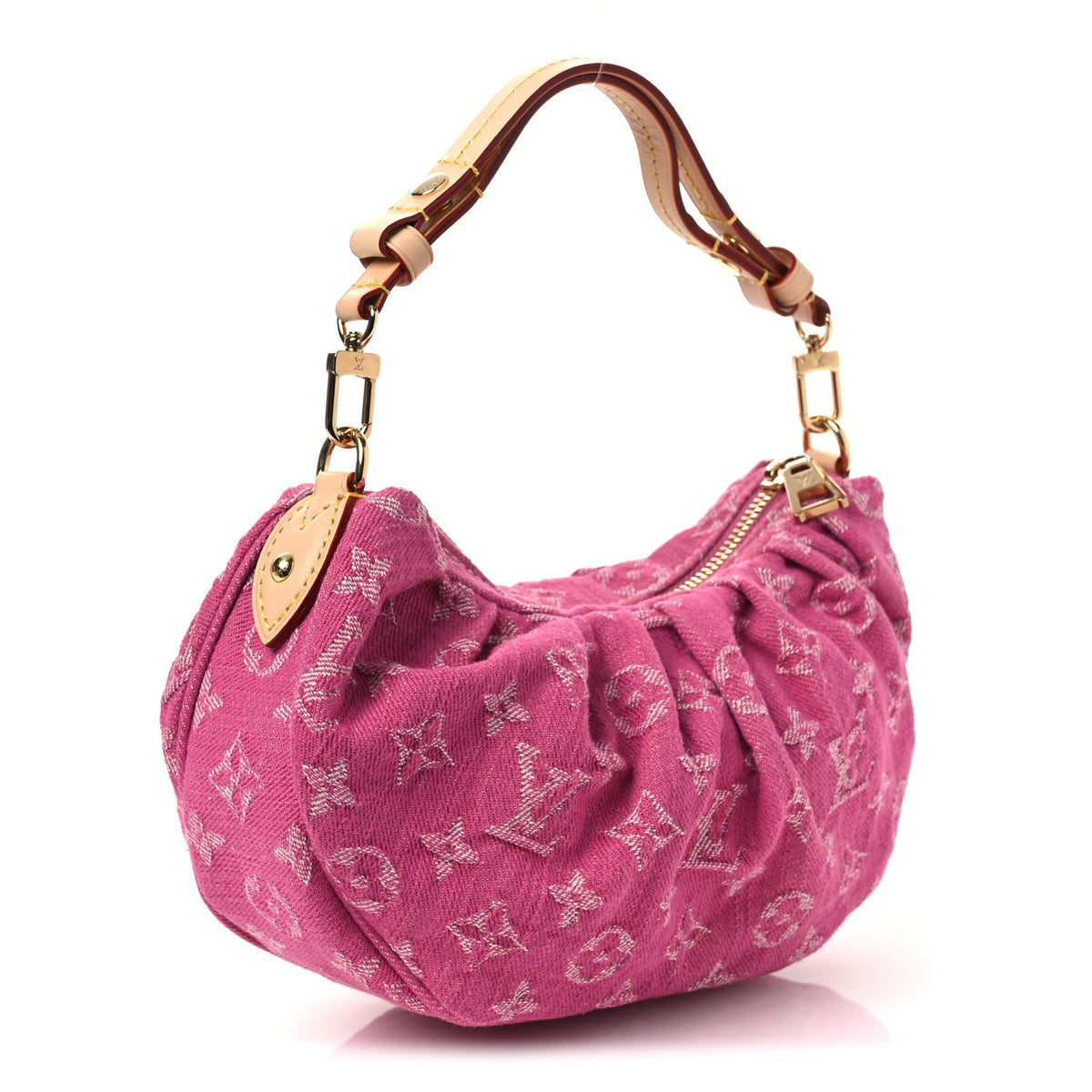 Monogram Denim Pochette Valley Fuchsia