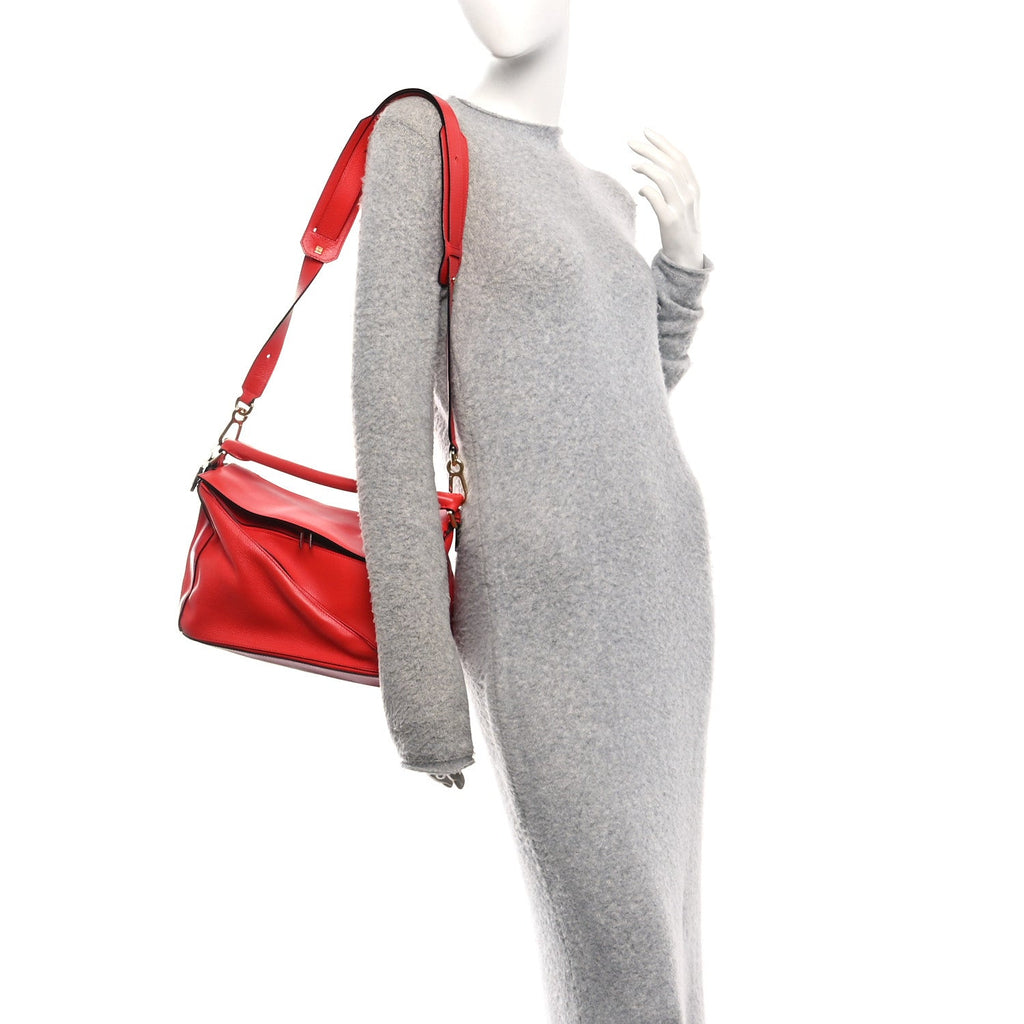 Calfskin Medium Puzzle Bag Scarlet