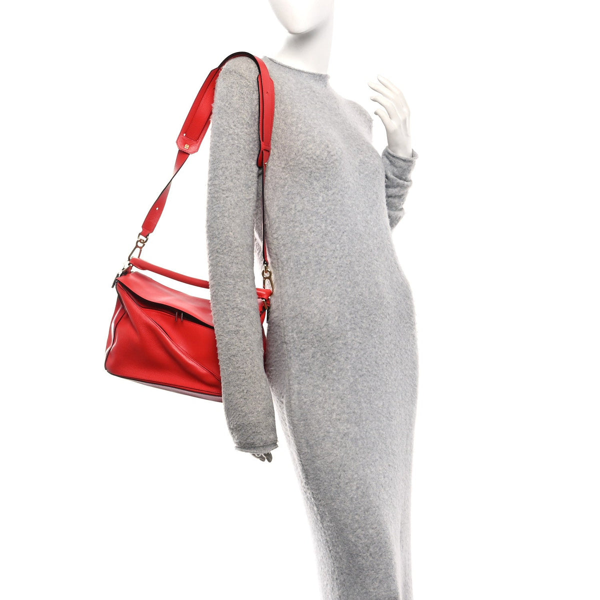 Calfskin Medium Puzzle Bag Scarlet
