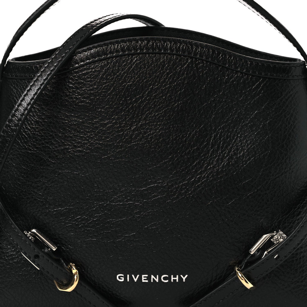 Tumbled Calfskin Nano Voyou Bag Black