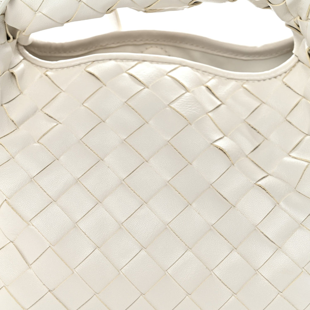 Calfskin Intrecciato Mini Hop White