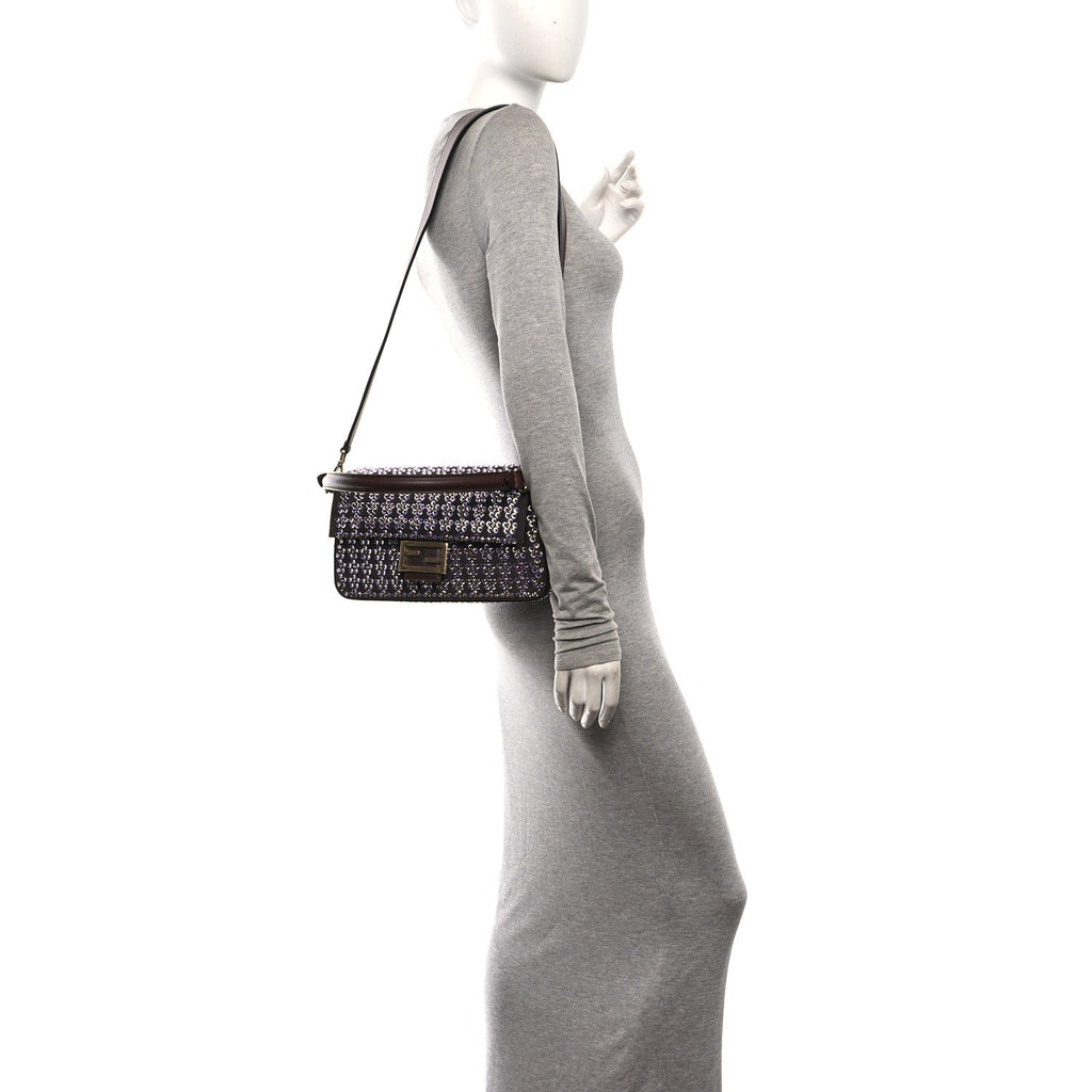 Suede Blooming Crystal Floral Baguette Mogano Anemone