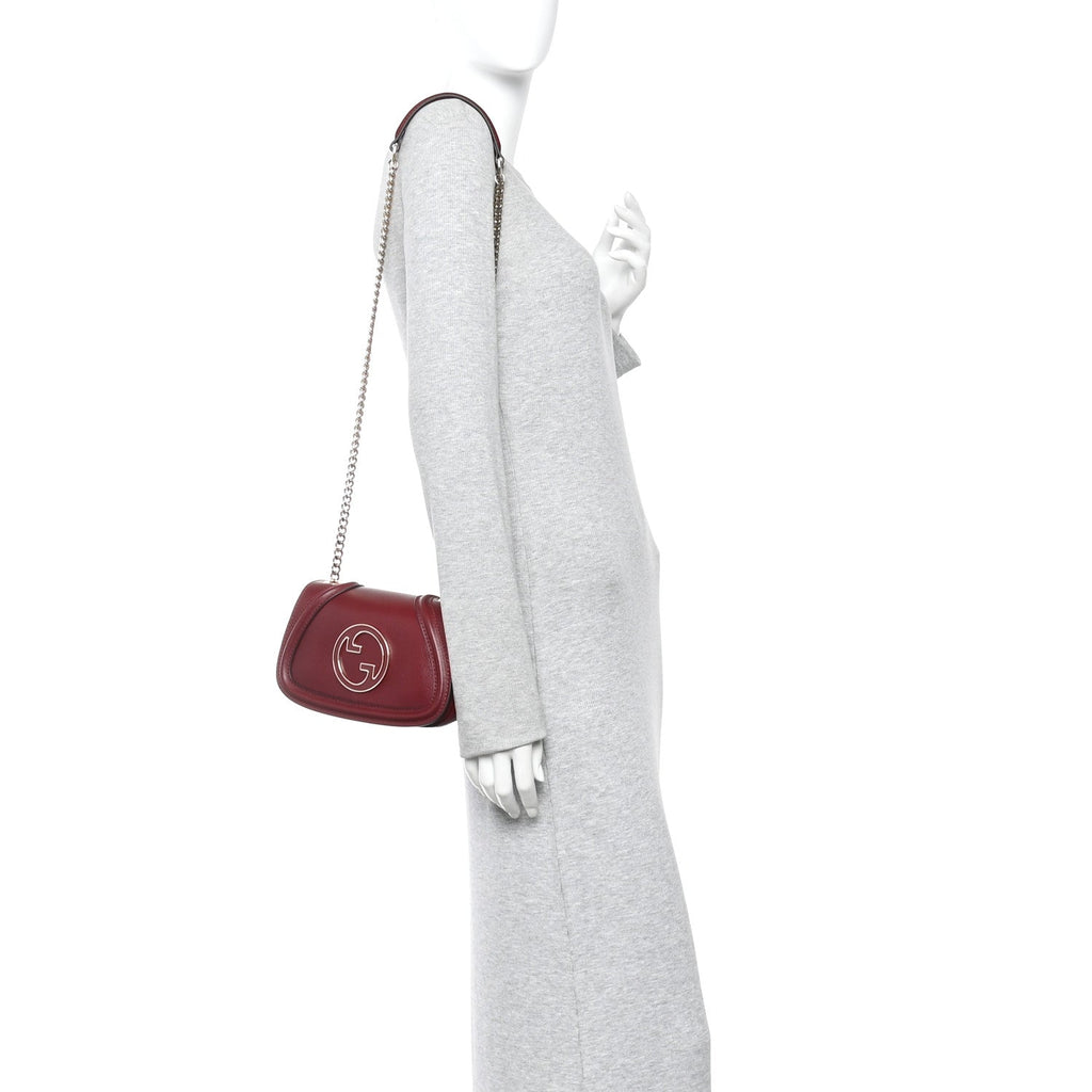 Calfskin Blondie Small Shoulder Bag Dark Red