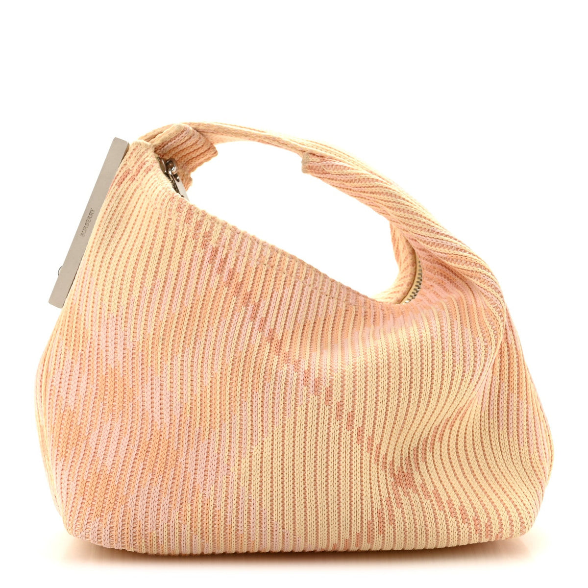 Canvas Knitted Check Mini Peg Duffle Bag Sherbert
