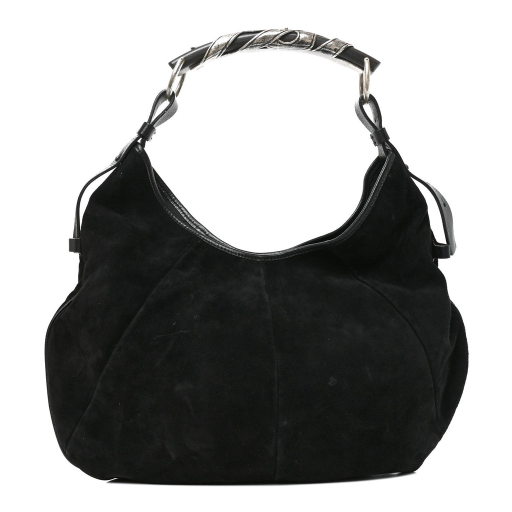 Suede Buffalo Horn Mombasa Hobo Black