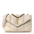 Lambskin Quilted Toy Loulou Puffer Monogram Chain Satchel Blanc Vintage