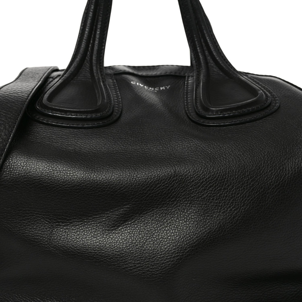 Waxy Grained Calfskin Medium Nightingale  Black