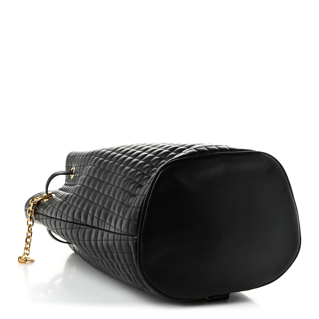 Calfskin Quilted Small C Backpack Black Black
