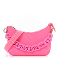 Calfskin Gomme Mini Loubila Chain Shoulder Bag Fluo Pink