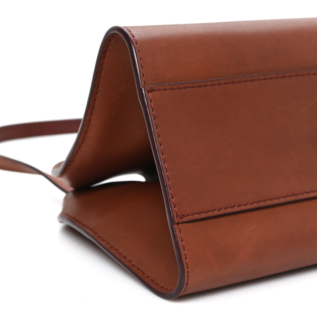Polished Saddle Calfskin Peggy Clutch New Burgundy