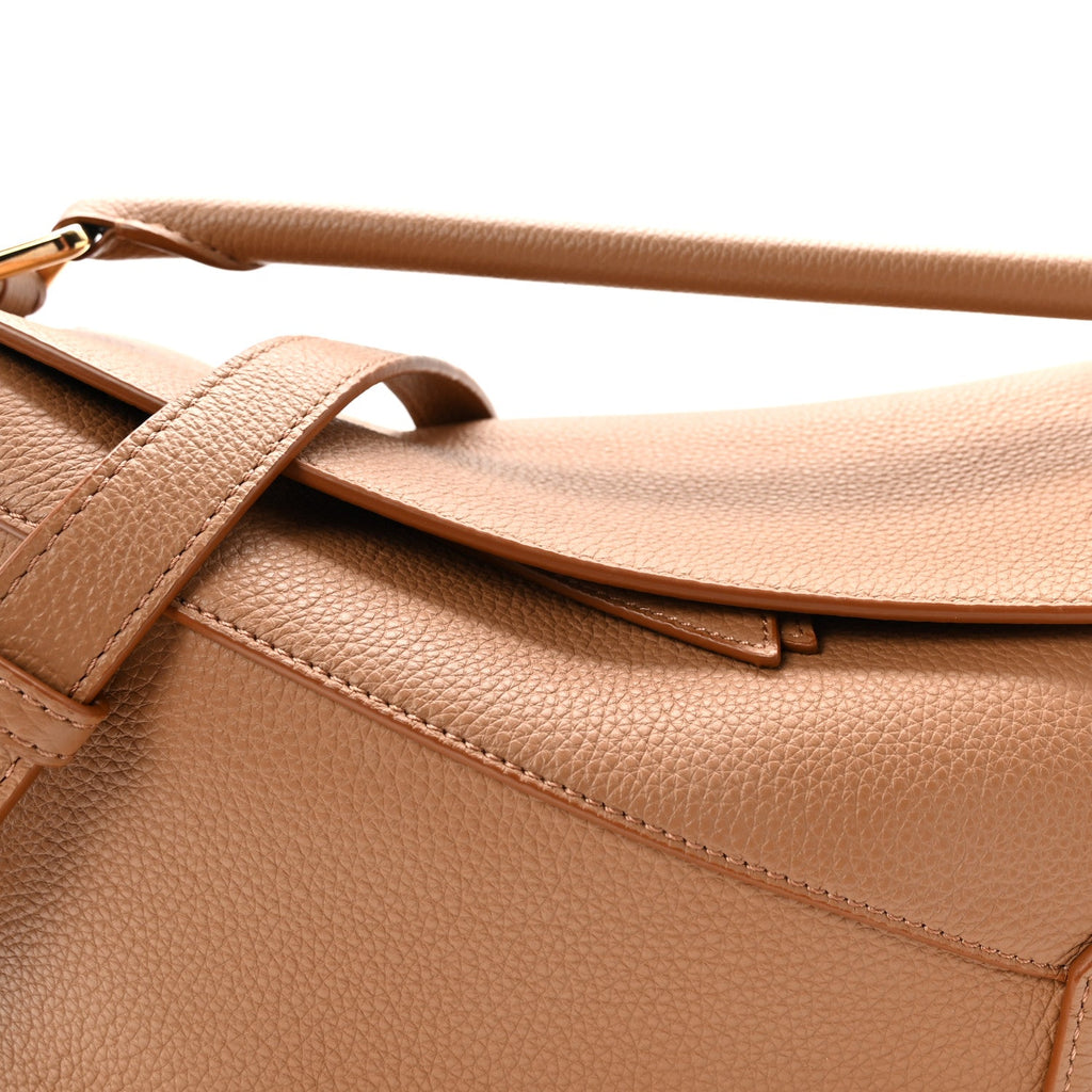 Grained Calfskin Small Puzzle Edge Bag Toffee