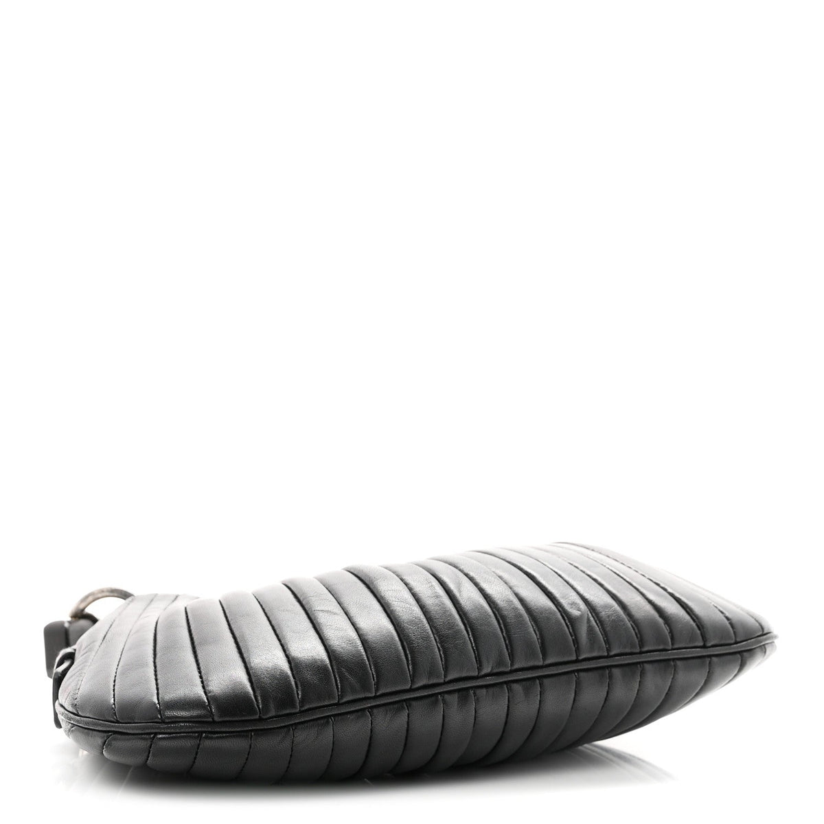 Pleated Lambskin Horn Mini Mombasa Hobo Black