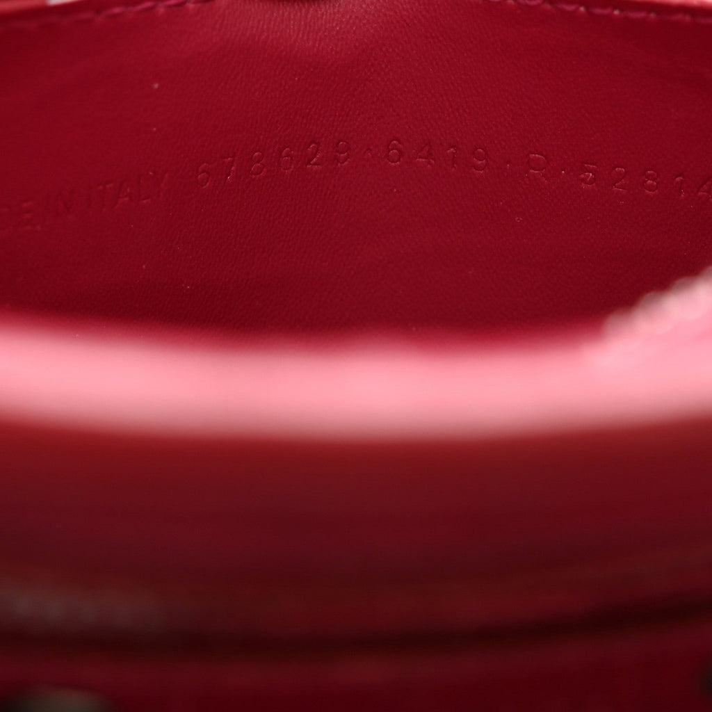 Calfskin Crocodile Embossed Neo Classic Silver Hardware S City Raspberry