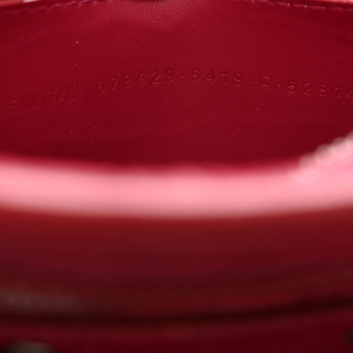 Calfskin Crocodile Embossed Neo Classic Silver Hardware S City Raspberry