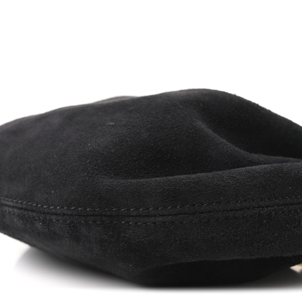Suede Mini Bracelet Hobo Bag Black