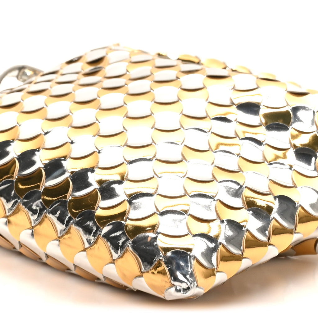 Metallic Lambskin Intrecciato Mini Hop Silver Gold