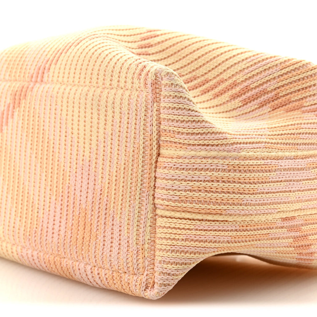 Canvas Knitted Check Mini Peg Duffle Bag Sherbert
