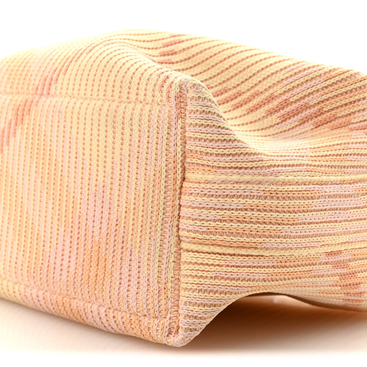 Canvas Knitted Check Mini Peg Duffle Bag Sherbert