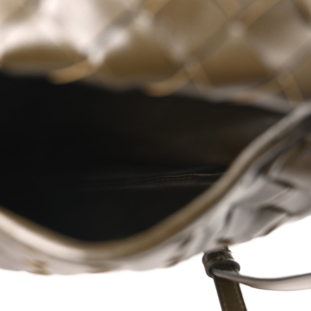 Calfskin Intrecciato Mini Hop Khaki