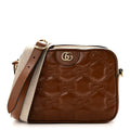 Calfskin GG Matelasse Shoulder Bag Peanut Brown Natural