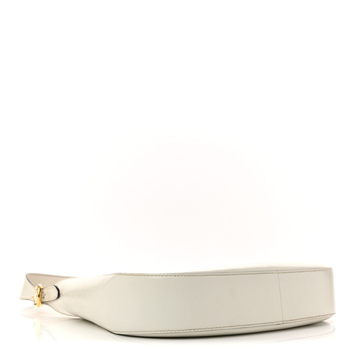 Brushed Calfskin Cleo Adjustable Strap Shoulder Bag White
