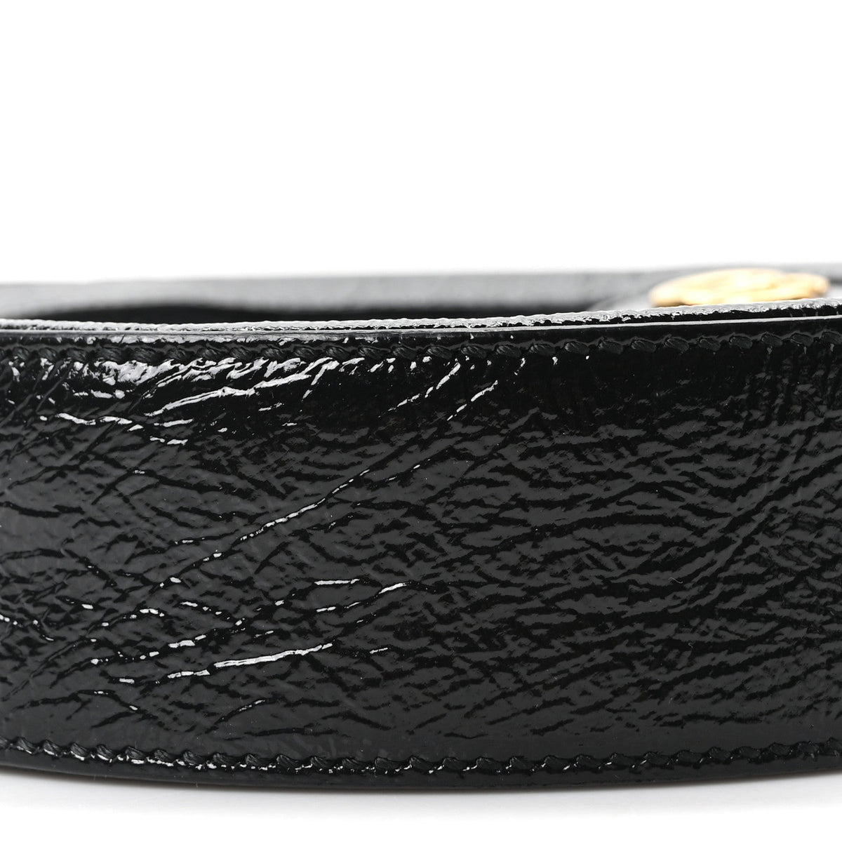 Suede Patent Web Mini Ophidia Round Shoulder Bag Black
