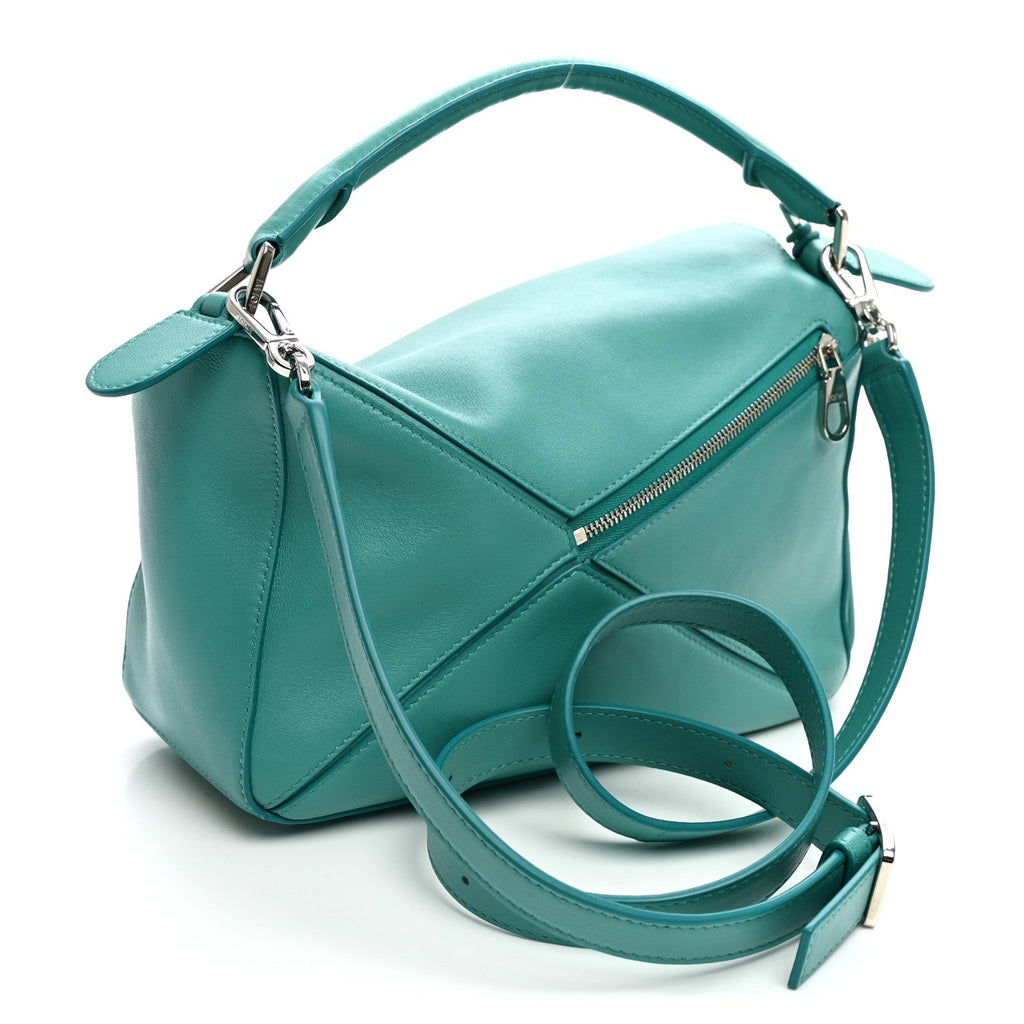 Nappa Lambskin Small Featherlight Puzzle Bag Aquamarine