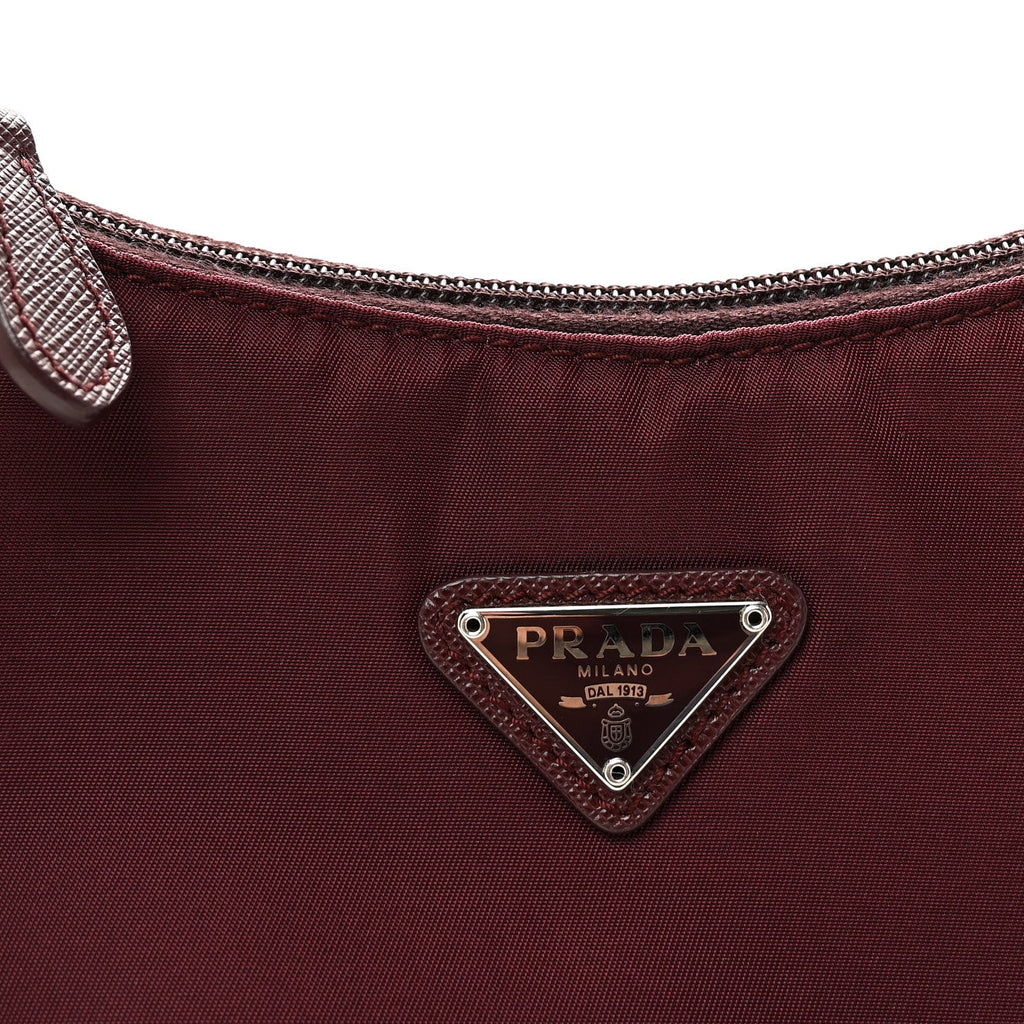 Tessuto Nylon Mini Re-Edition 2000 Bag Granato