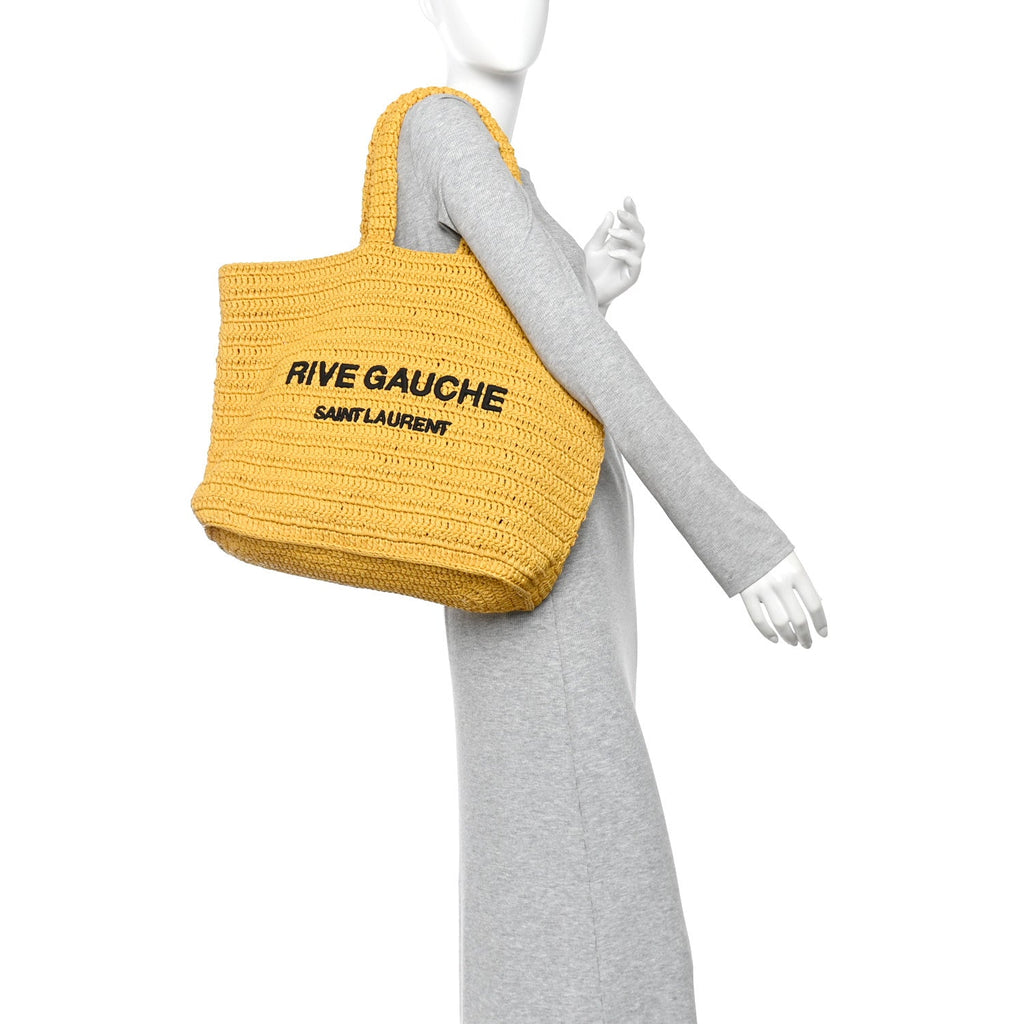 Raffia Rive Gauche Tote Yellow