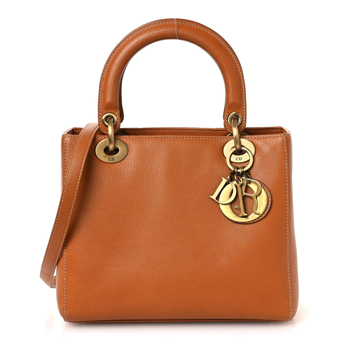 Grained Calfskin Medium Lady Dior Brown