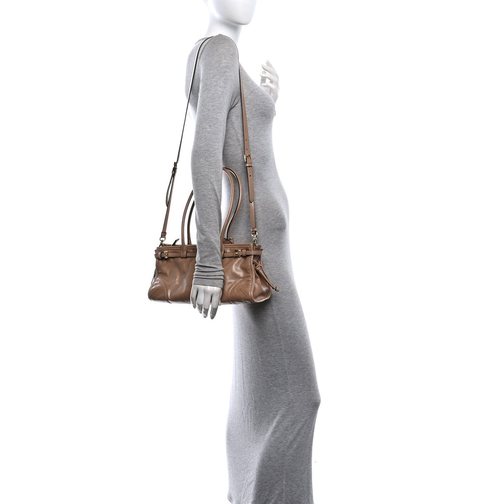 Shiny Nappa Medium Bonnie Shoulder Bag Cameo
