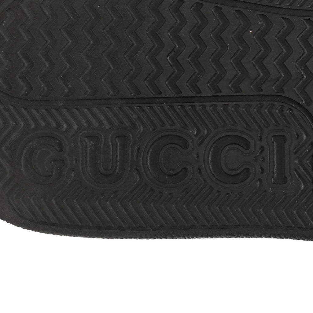 Calfskin GG Tennis Embossed Perforated Mens Interlocking G 55mm Sneakers 8.5 Black White