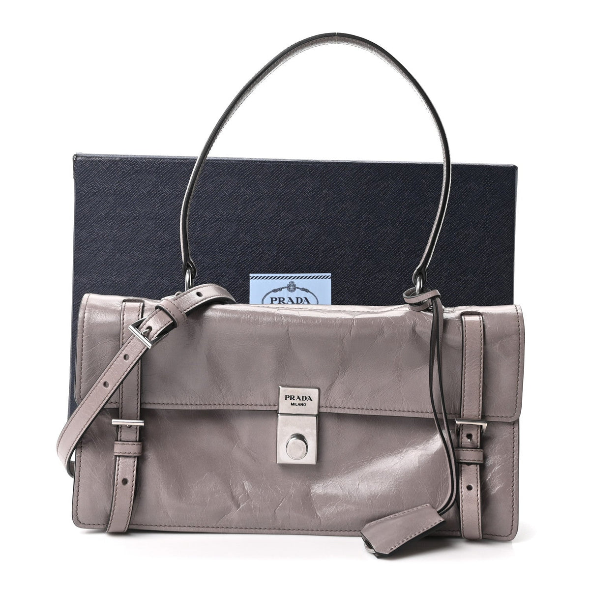 Glossy Calfskin Medium Sound Shoulder Bag Peltro