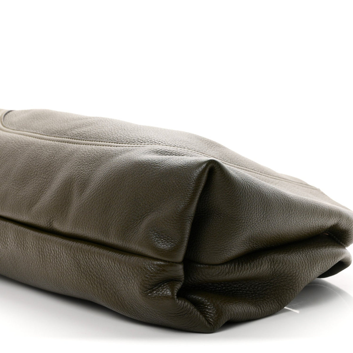 Grained Calfskin Softbit Maxi Shoulder Bag Forest Green