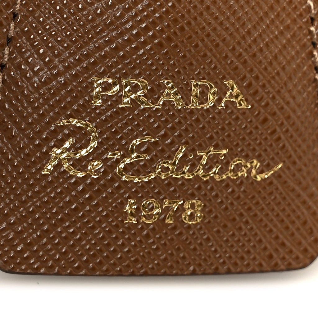 Re-Nylon Saffiano Medium Re-Edition 1978 Two Handle Bag Sughero
