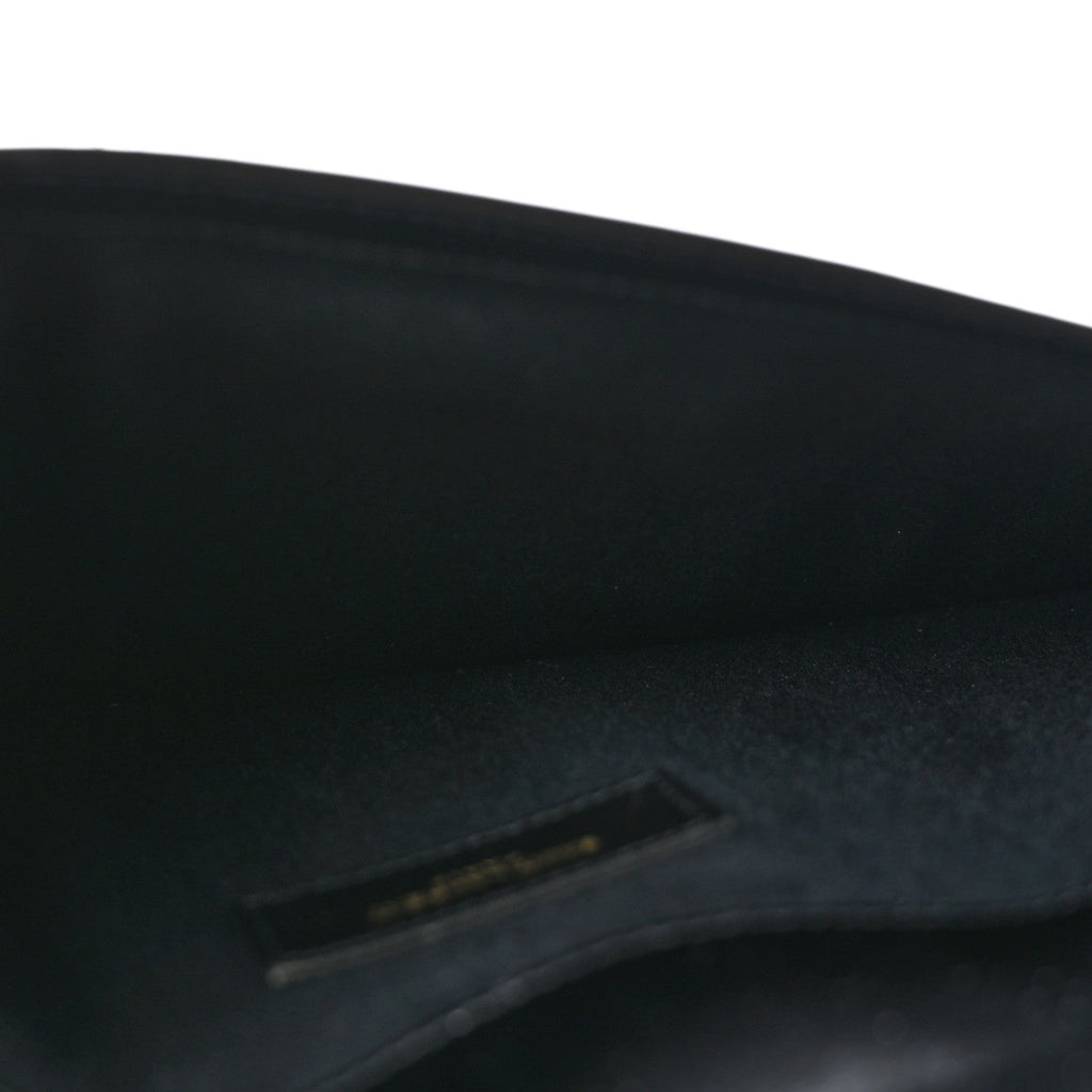 Smooth Shiny Calfskin Monogram Uptown Pouch Black