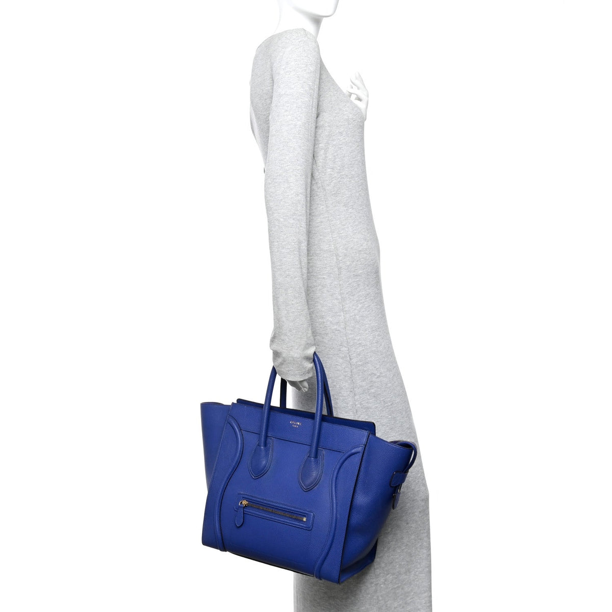 Drummed Calfskin Mini Luggage Indigo