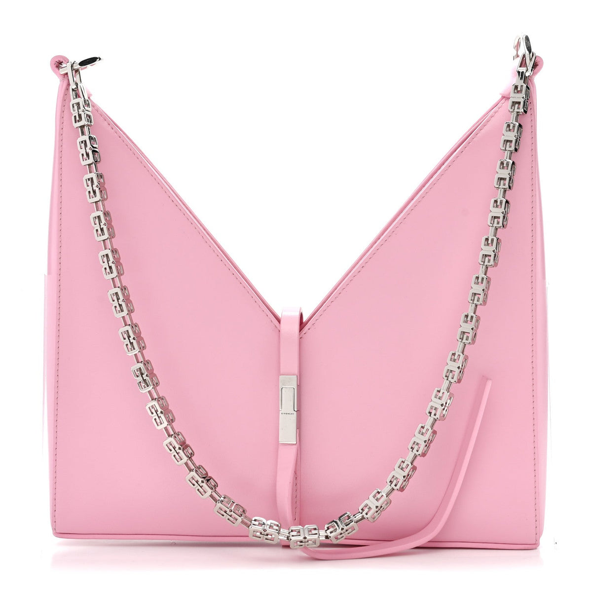 Box Calfskin Small Cut Out Shoulder Bag Pink