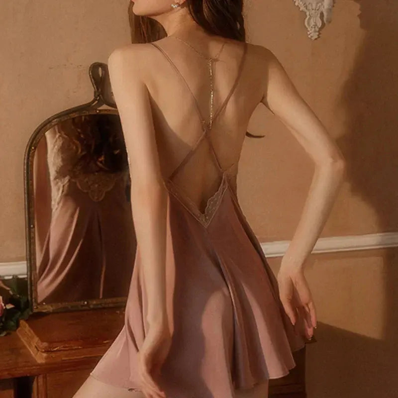 LacyMate™ Slinky Satin Nightgown