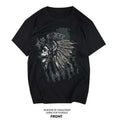 American American, European and American Indian fashion brand short sleeved trendy men's T-shirt pure cotton motorcycle motorcycle punk skull rock