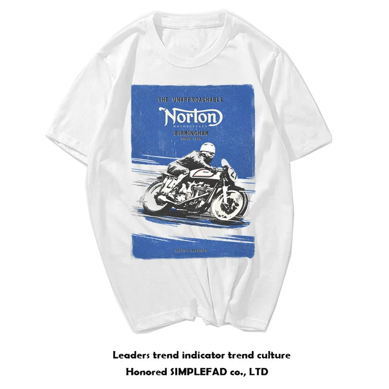 American retro trend motorcycle heavy machine punk hardcore print heavyweight pure cotton short sleeved t-shirt men's Amikaji TEE