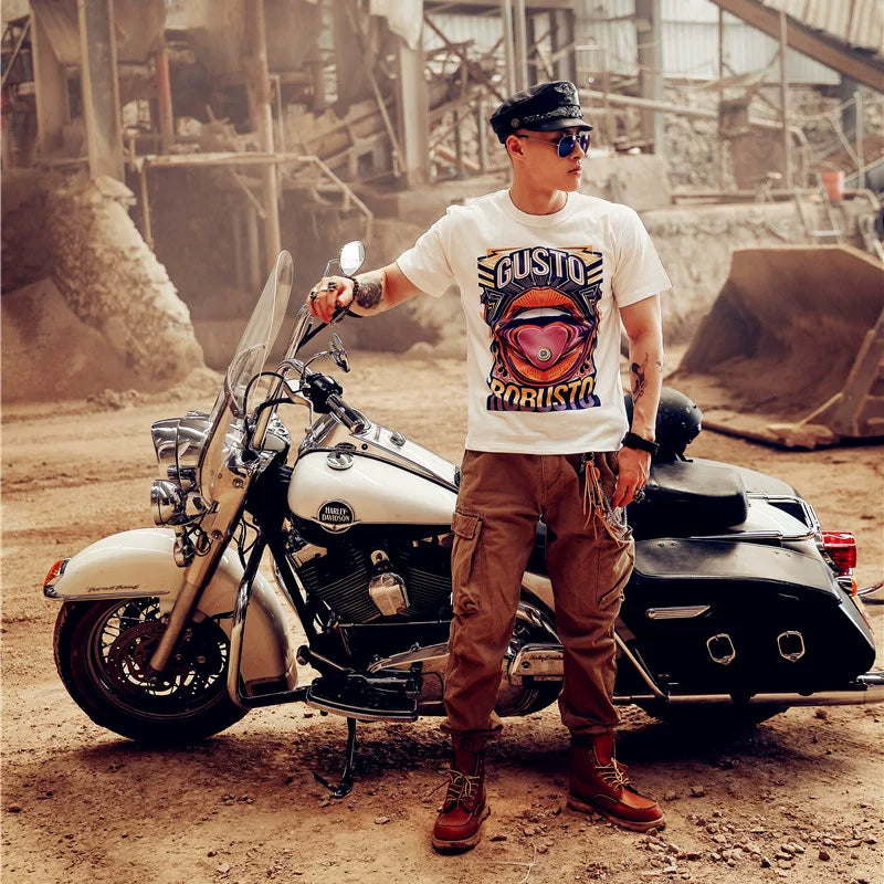 Fashion Trend Hip Hop Rock Undead Big Tongue Original Design Heavy Metal American Street Trendy Brand Short Sleeve T-shirt